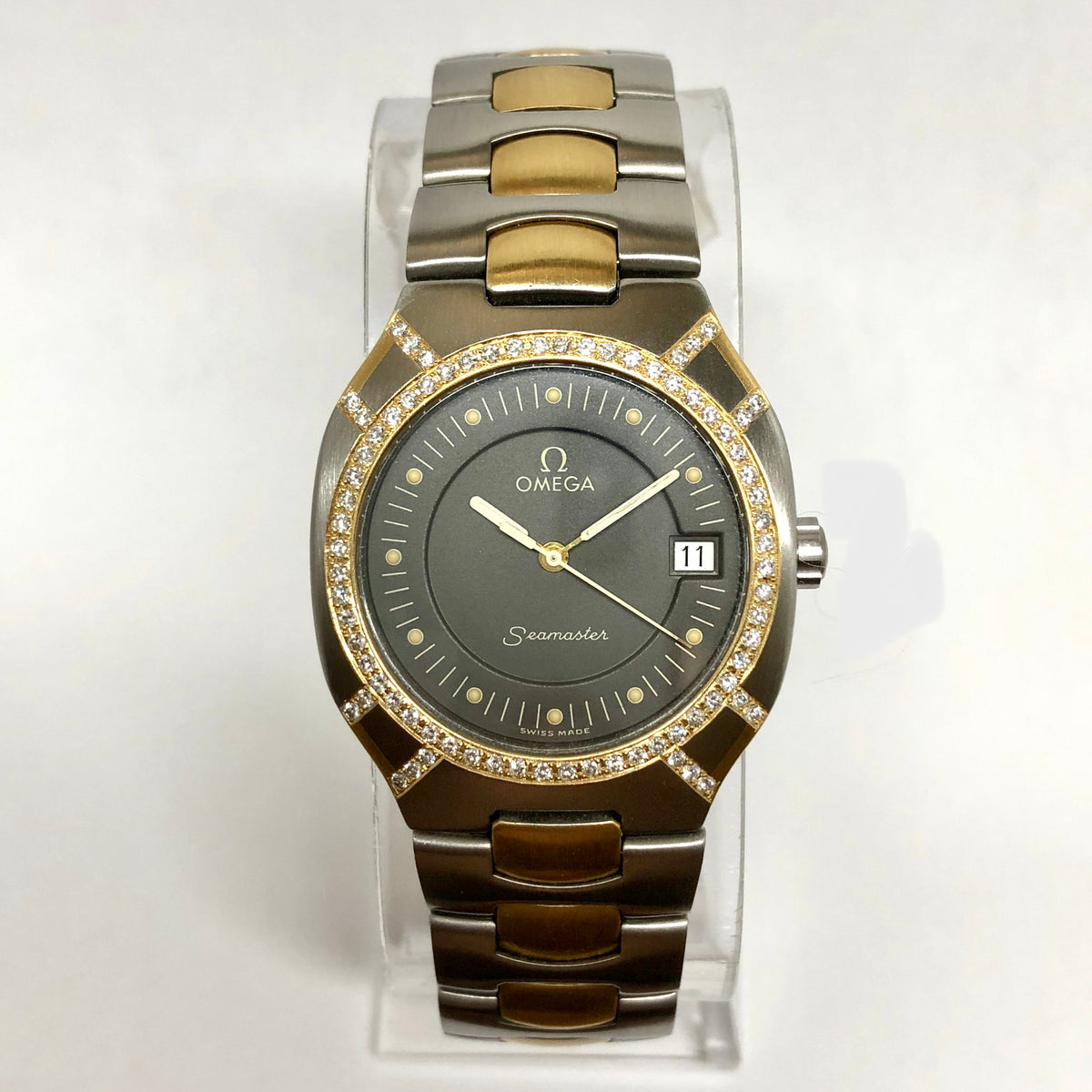 OMEGA SEAMASTER POLARIS Quartz 31mm 2 Tone 0.58TCW Diamond  display picture 2