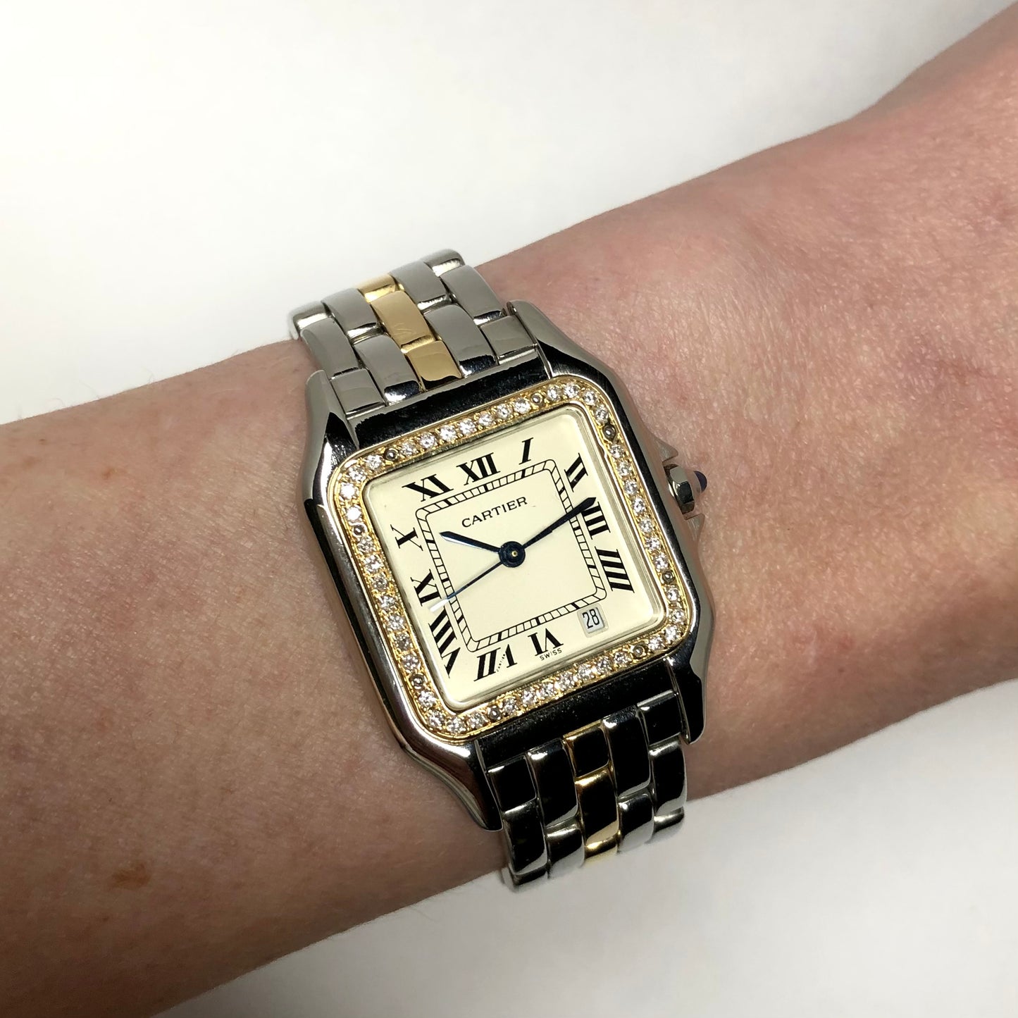 CARTIER PANTHERE Quartz 27mm 1 Row Gold 0.41TCW DIAMOND Watch