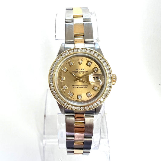 ROLEX Oyster Perpetual DATEJUST Automatic 28mm 2 Tone Diamond Watch