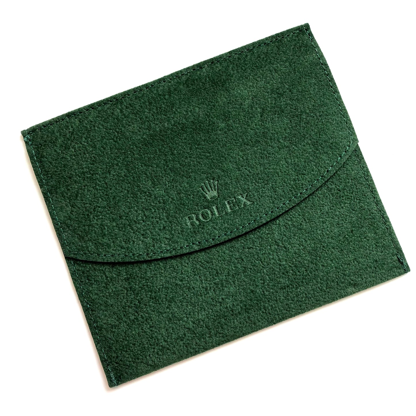 ROLEX Green Faux Suede Pouch 5.25 x 4.5 inches