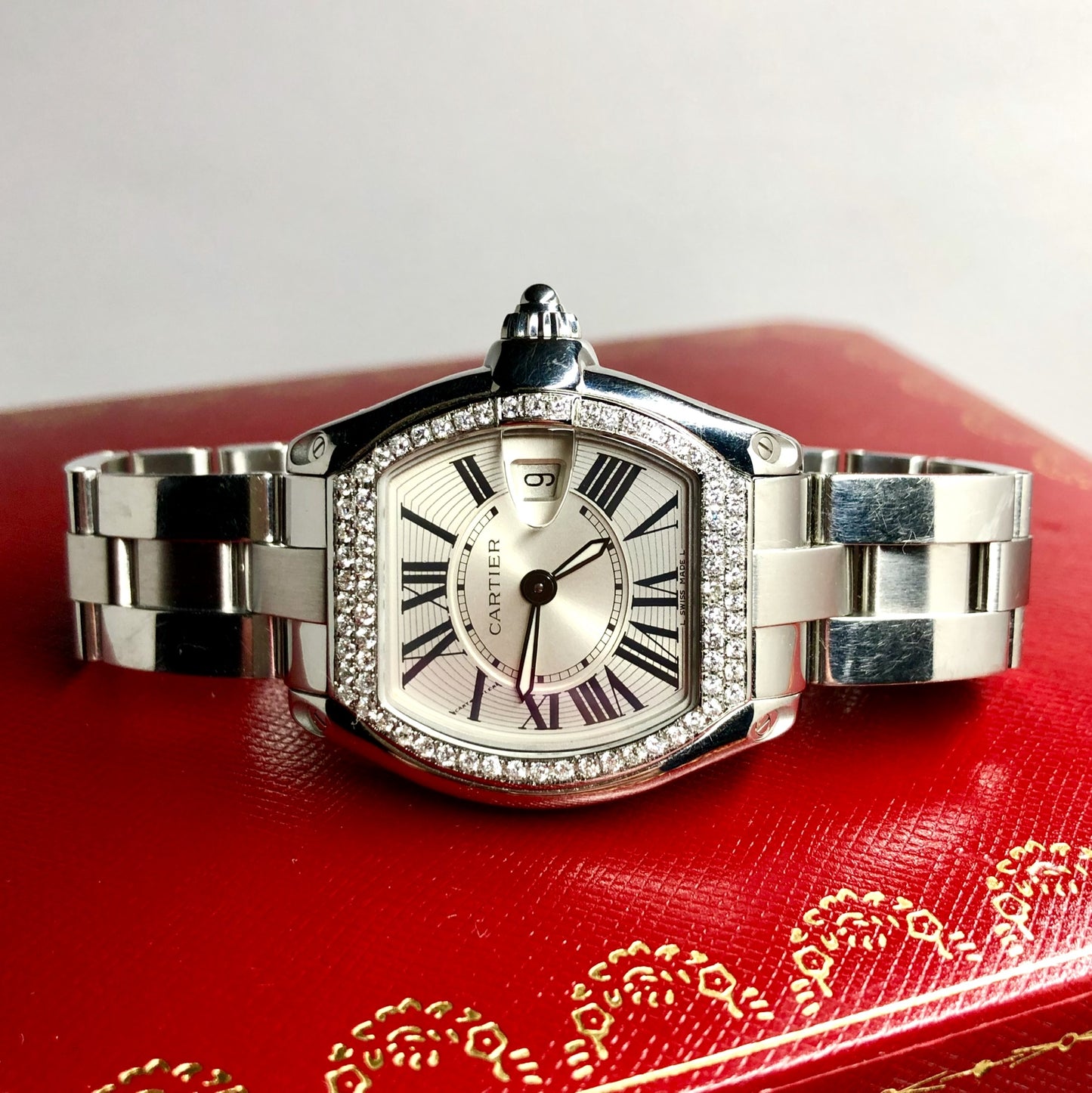 CARTIER ROADSTER Quartz 31mm Steel 0.75TCW DIAMOND Watch