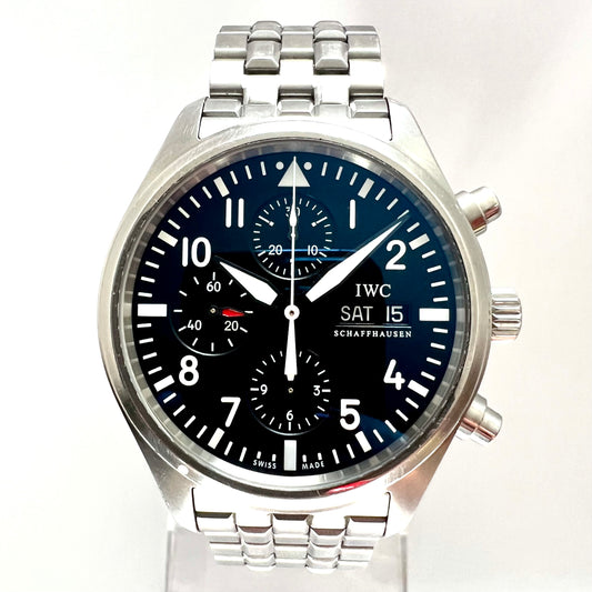 IWC SCHAFFHAUSEN PILOT Chronograph Day Date Automatic 42mm Steel Watch