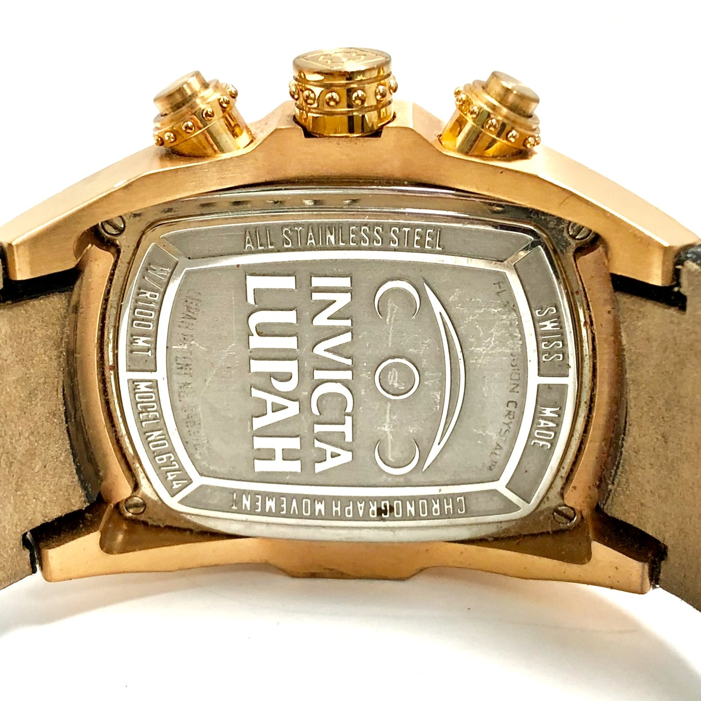 INVICTA LUPAH Chronograph Quartz 44mm Rose-Gold Tone Steel FACTORY DIAMONDS Watch