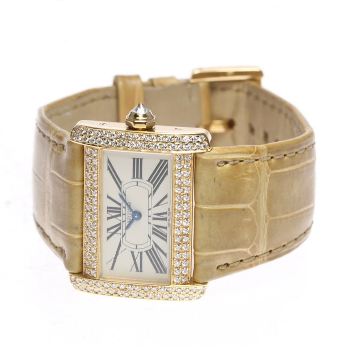 CARTIER DIVAN Quartz 31mm 18K Yellow Gold DIAMOND Watch