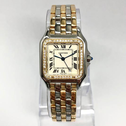 CARTIER PANTHERE Quartz 27mm 3 Row Gold 0.5TCW DIAMOND Watch