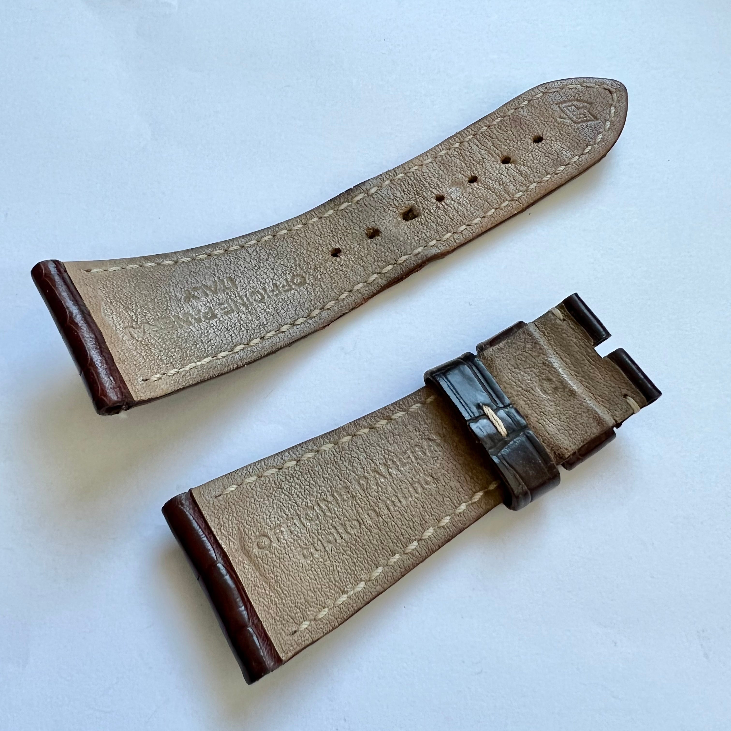 OFFICINE PANERAI 26 20mm Brown Crocodile Skin Strap Band NATILUXIA