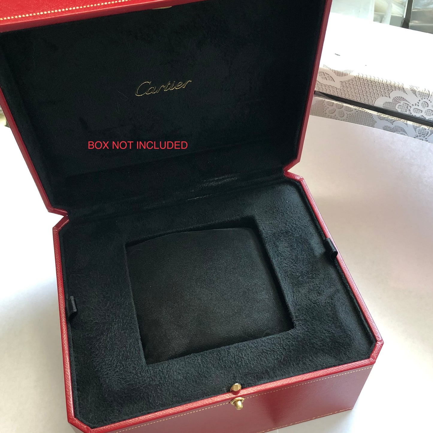Black Suede Genuine Leather PILLOW CUSHION fits CARTIER Box