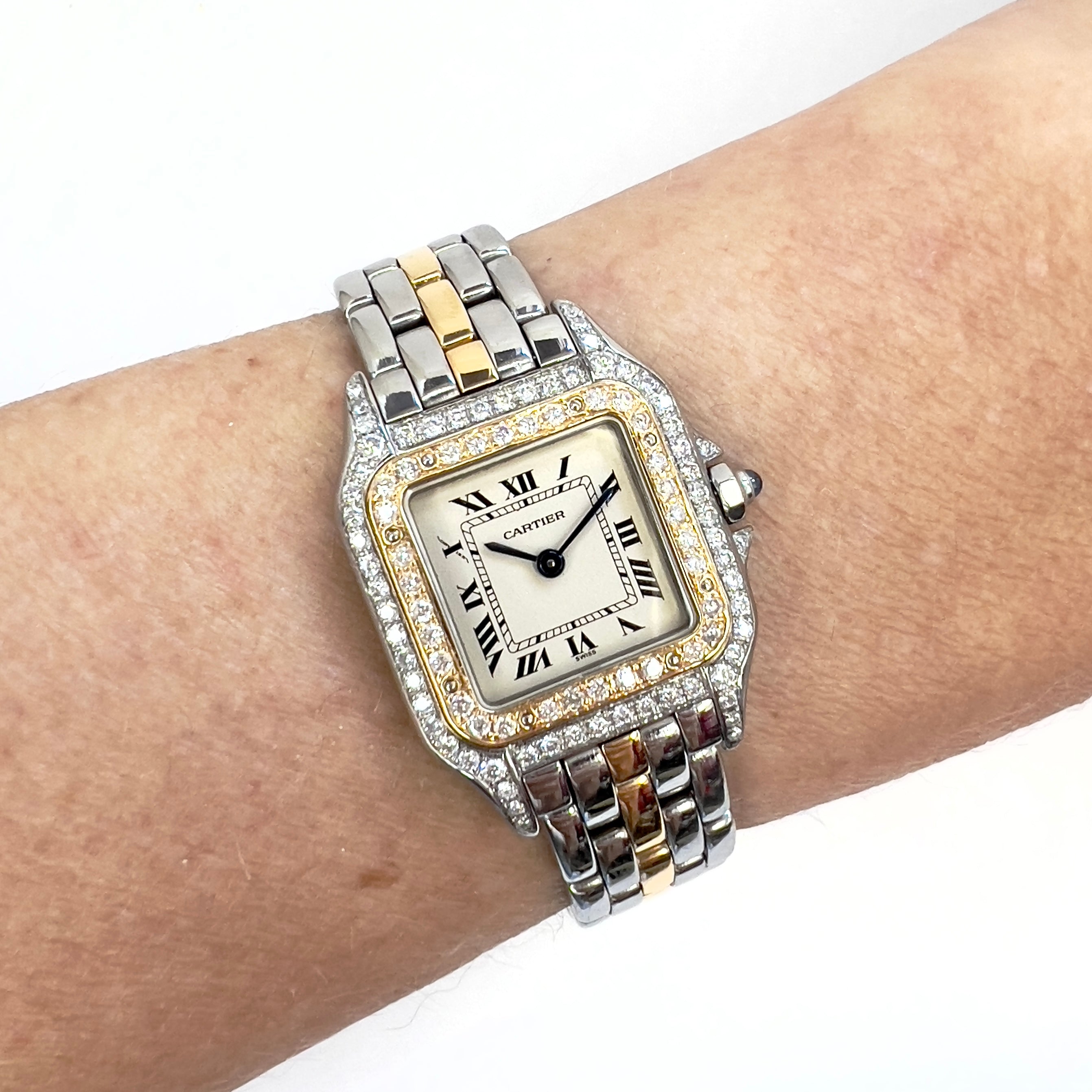 CARTIER PANTHERE Quartz 23mm 1 Row Gold 0.86TCW DIAMOND Watch