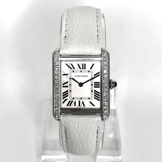 CARTIER TANK SOLO 24mm Steel Watch 0.62TCW Diamonds