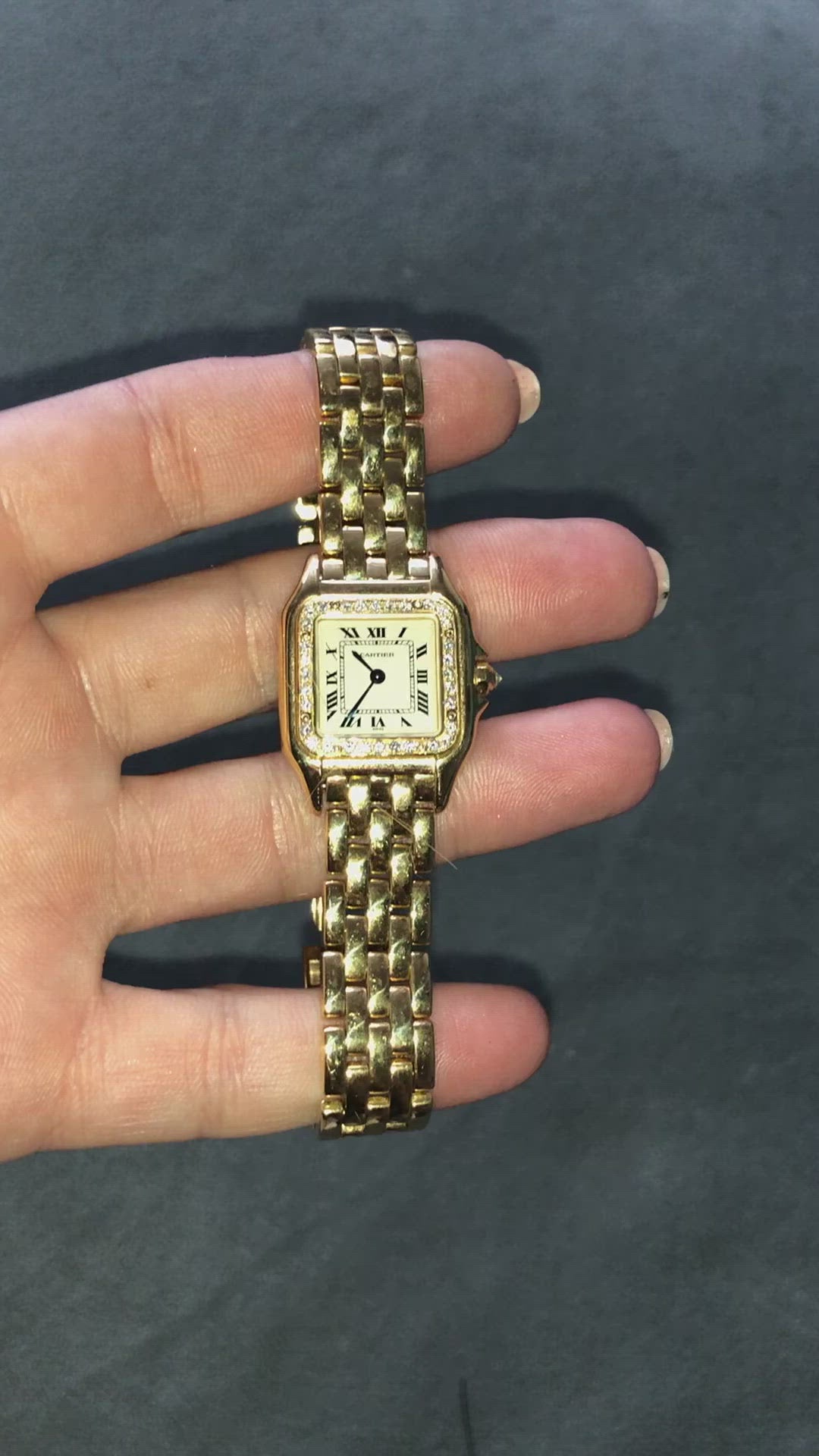 CARTIER PANTHERE Quartz 23mm 18K Yellow Gold DIAMOND Watch | NATILUXIA