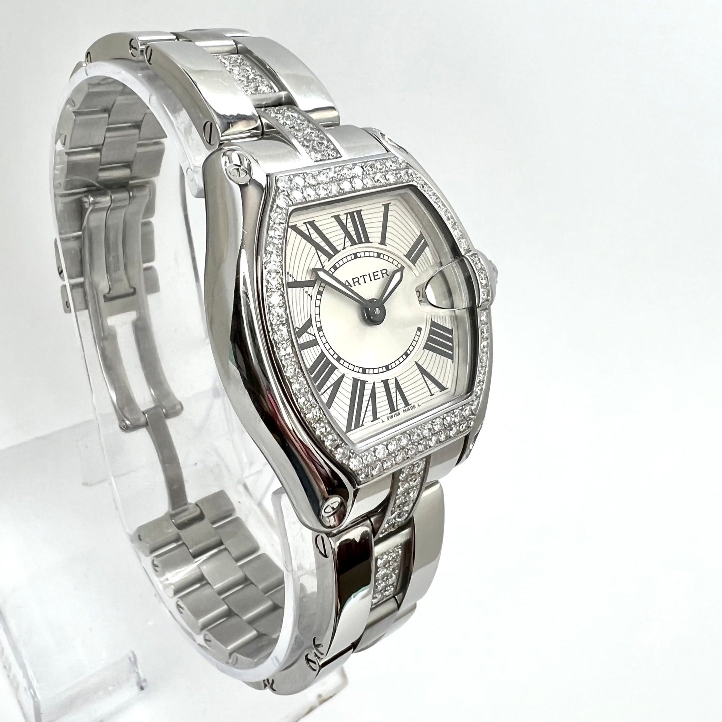 CARTIER ROADSTER Quartz 31mm Steel 1.43TCW Diamond Watch