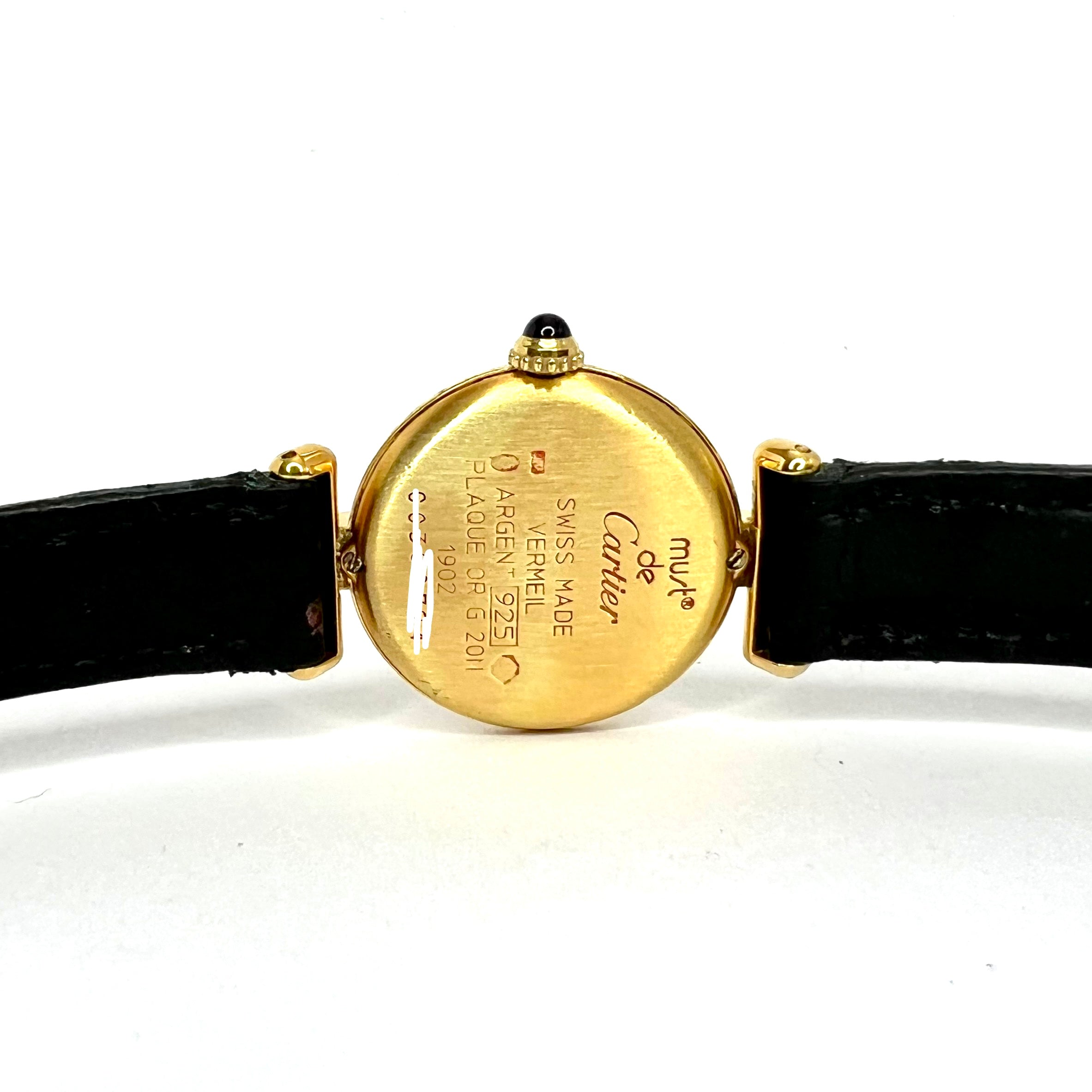 CARTIER VERMEIL COLISEE Quartz 24mm GoldPlated Silver 1TCW DIAMOND NATILUXIA