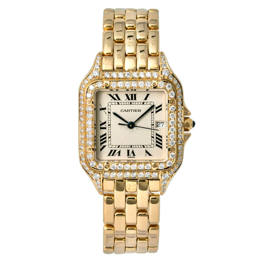 CARTIER PANTHERE Quartz 27mm 18K Yellow Gold 1.20TCW DIAMOND Watch