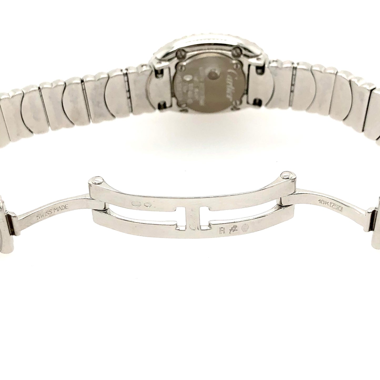 CARTIER BAIGNOIRE Mini 18mm 18K White Gold ~3.5TCW Diamond Watch