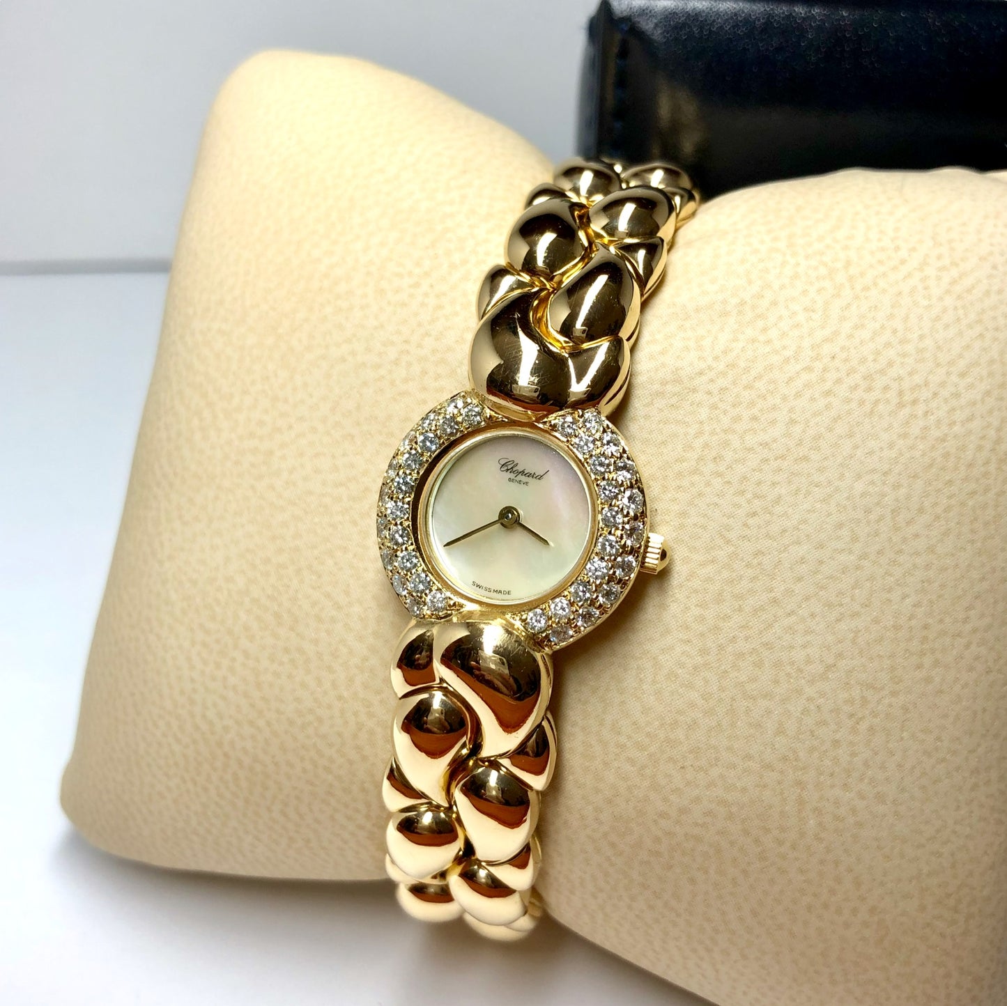 CHOPARD Cašmir HAPPY FISH Quartz 21mm 18K Yellow Gold 0.73TCW DIAMOND Watch