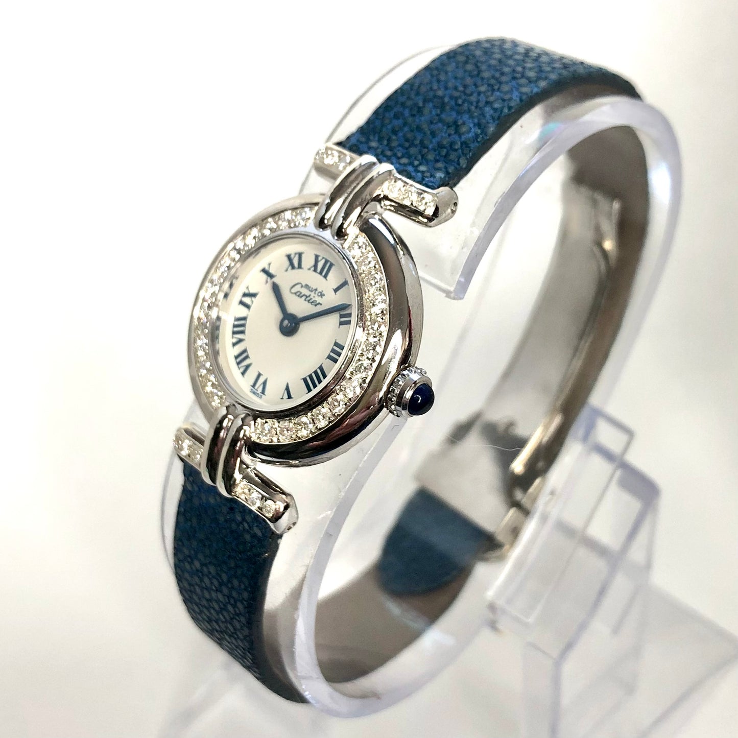 CARTIER VERMEIL COLISÈE 925 Silver 0.61TCW Diamond Watch Cartier Band