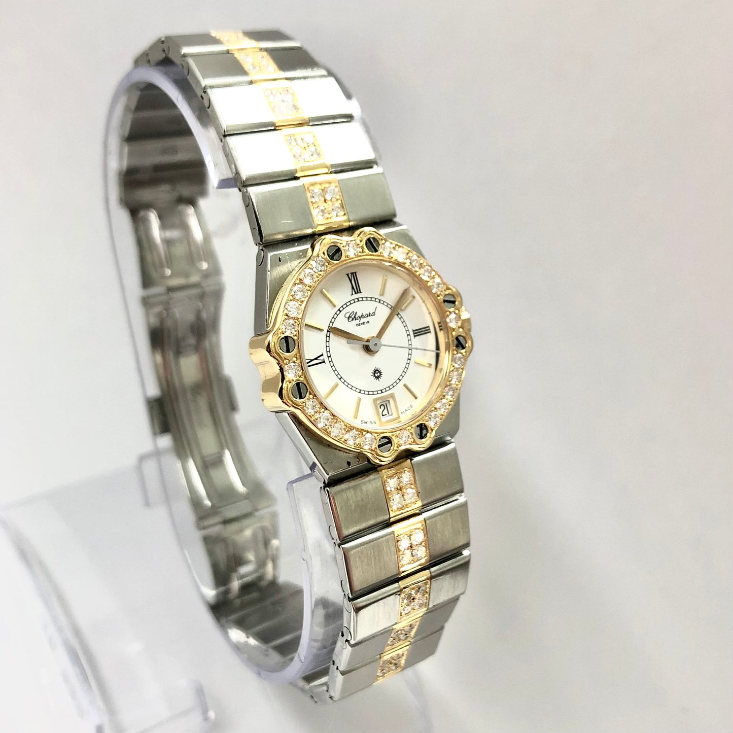 CHOPARD ST. MORITZ Quartz 24mm 2 Tone 1.41TCW Diamond Watch