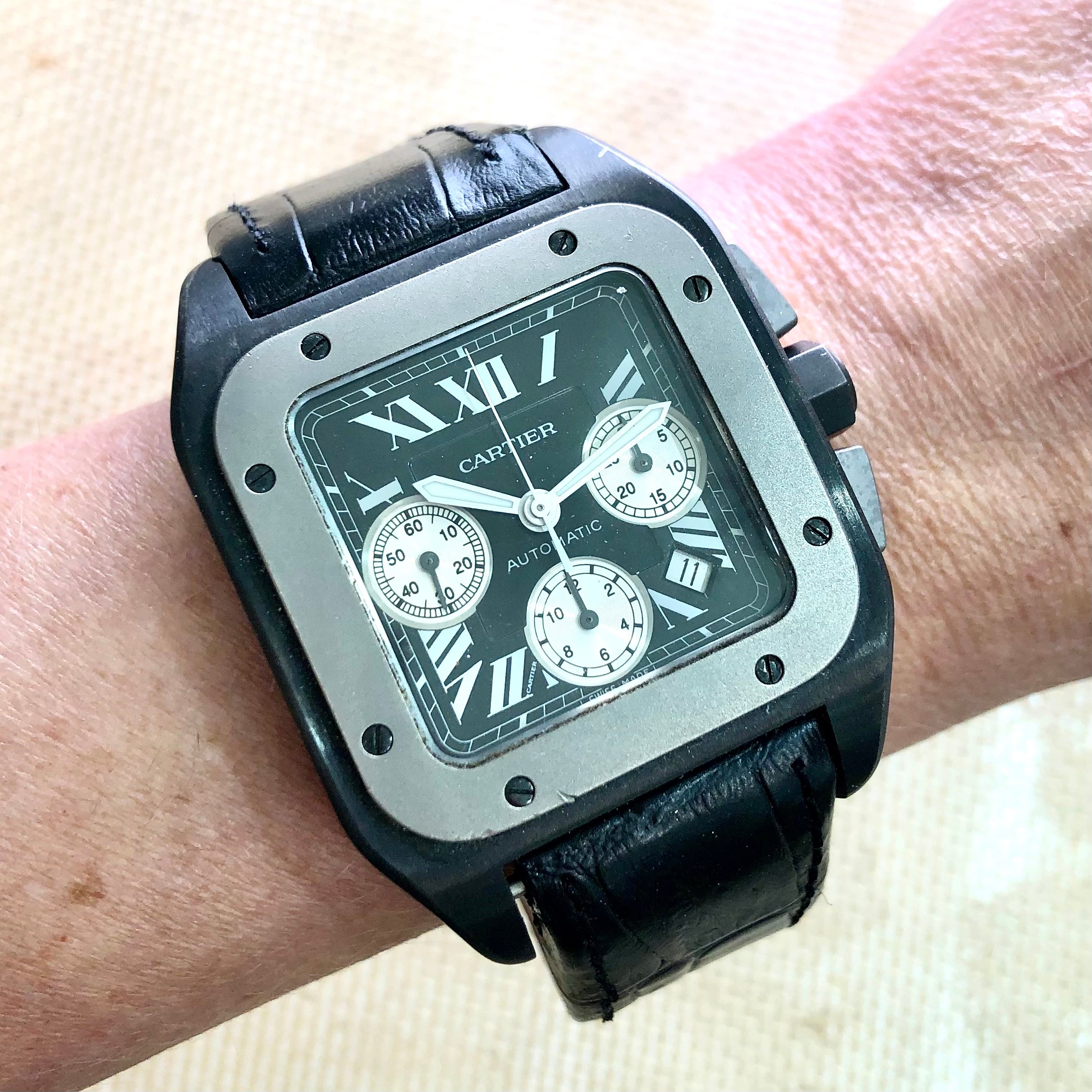 Cartier santos 100 xl titanium sale