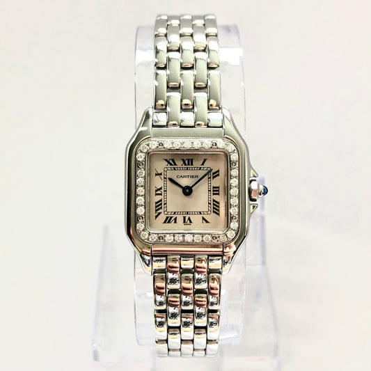 CARTIER PANTHERE 23mm Quartz Steel 0.32TCW DIAMOND Watch