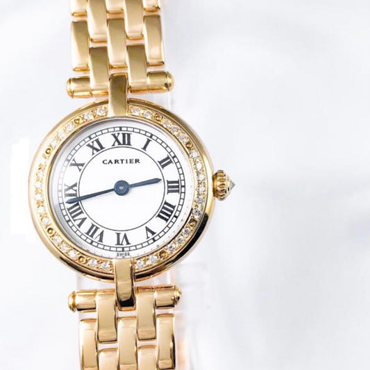 CARTIER PANTHERE VENDOME 23mm 18K Yellow Gold & Watch 0.34TCW Diamond Bezel