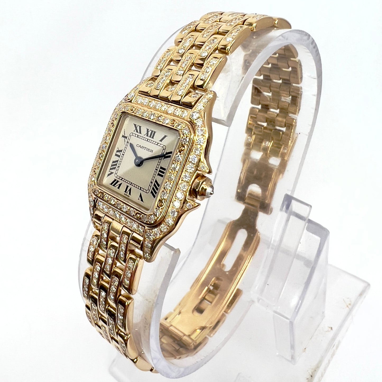 CARTIER PANTHERE Quartz 23mm 18K Yellow Gold 3.5TCW Diamond Watch