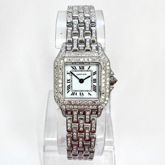 CARTIER PANTHERE Quartz 23mm 18K White Gold 3.5TCW Diamond Watch