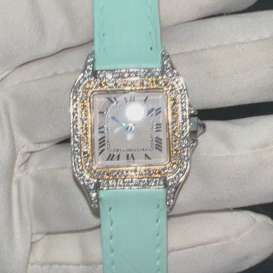 CARTIER PANTHERE 23mm Quartz 2 Tone 0.87TCW DIAMOND Watch