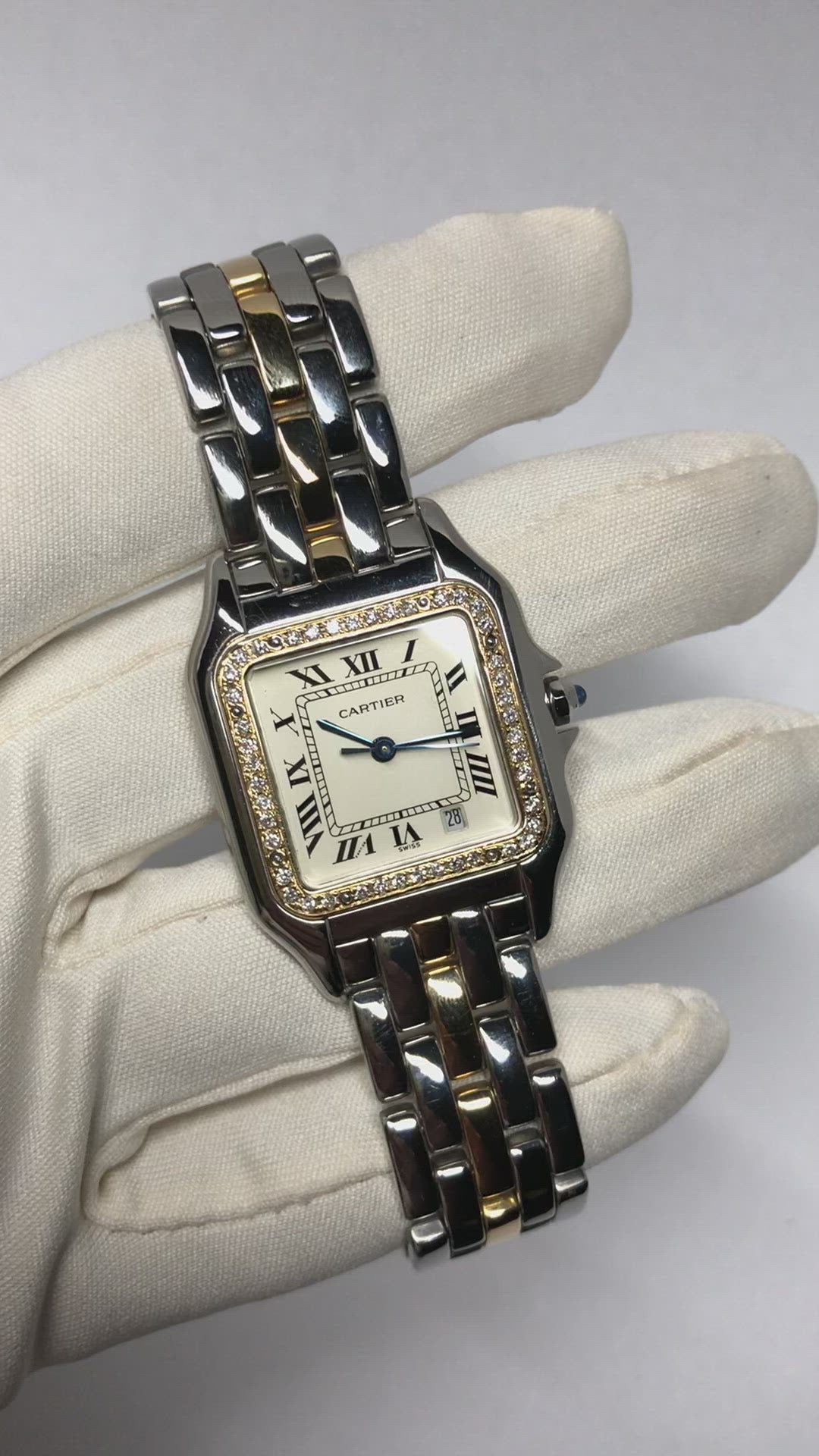 CARTIER PANTHERE Quartz 27mm 1 Row Gold 0.41TCW DIAMOND Watch