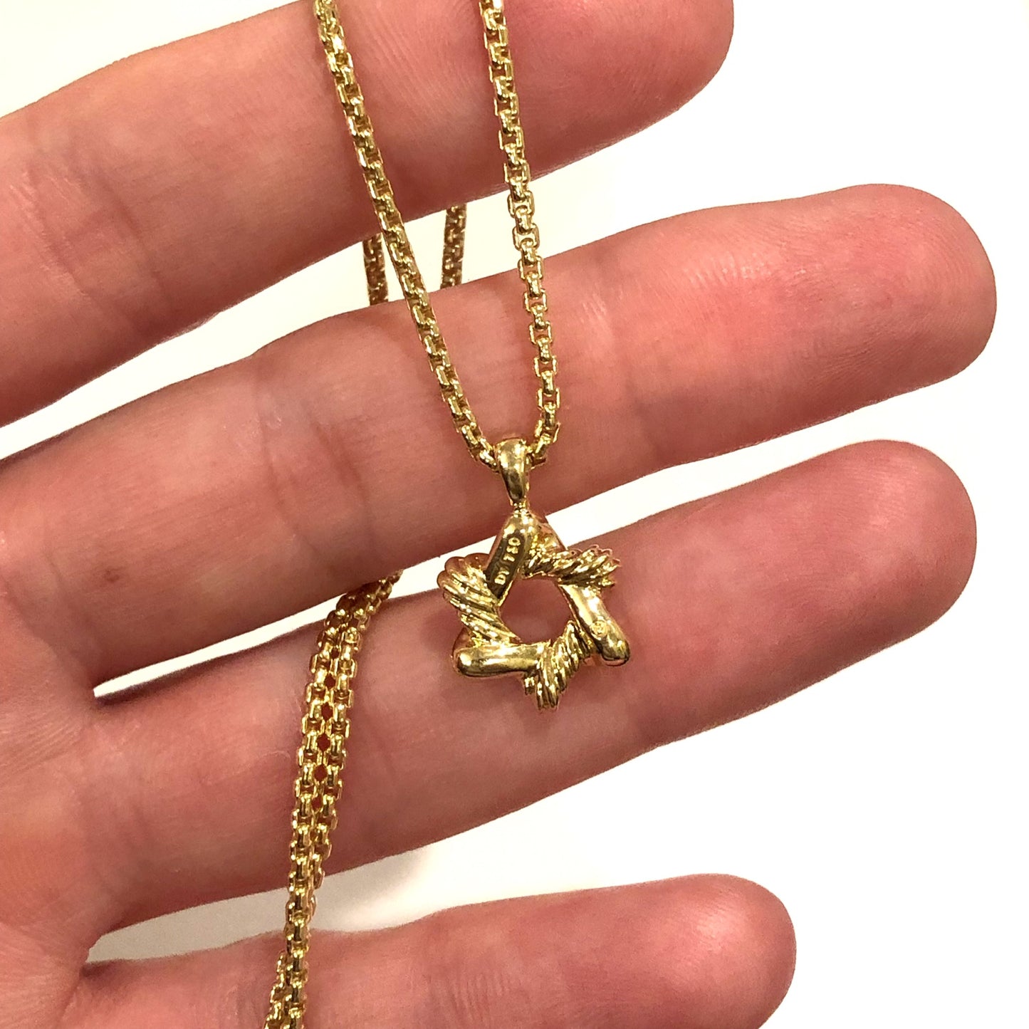 DAVID YURMAN 18K Yellow Gold Diamond PENDANT w/ 15.5” Chain 11.37g