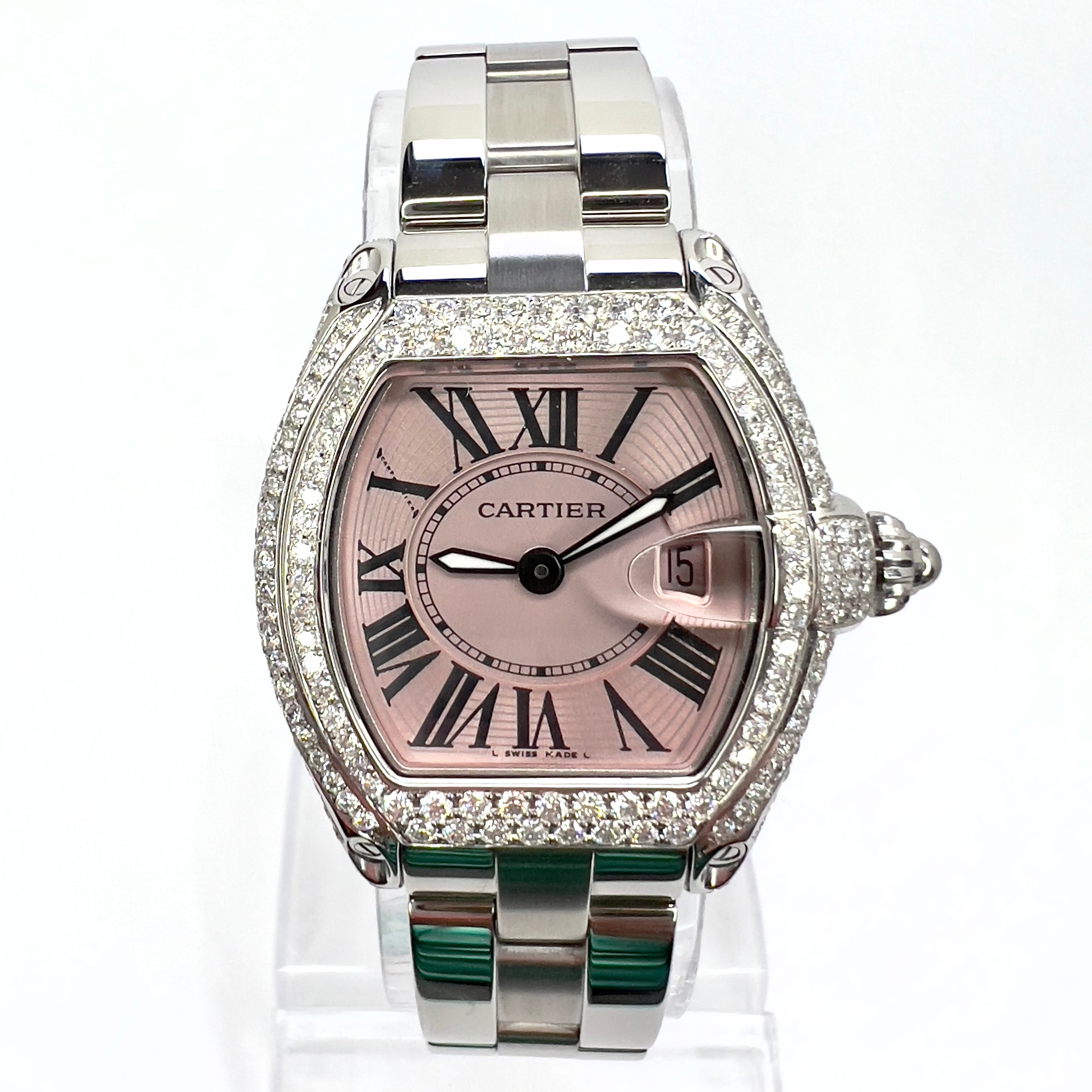 Cartier women's sale watch pink face