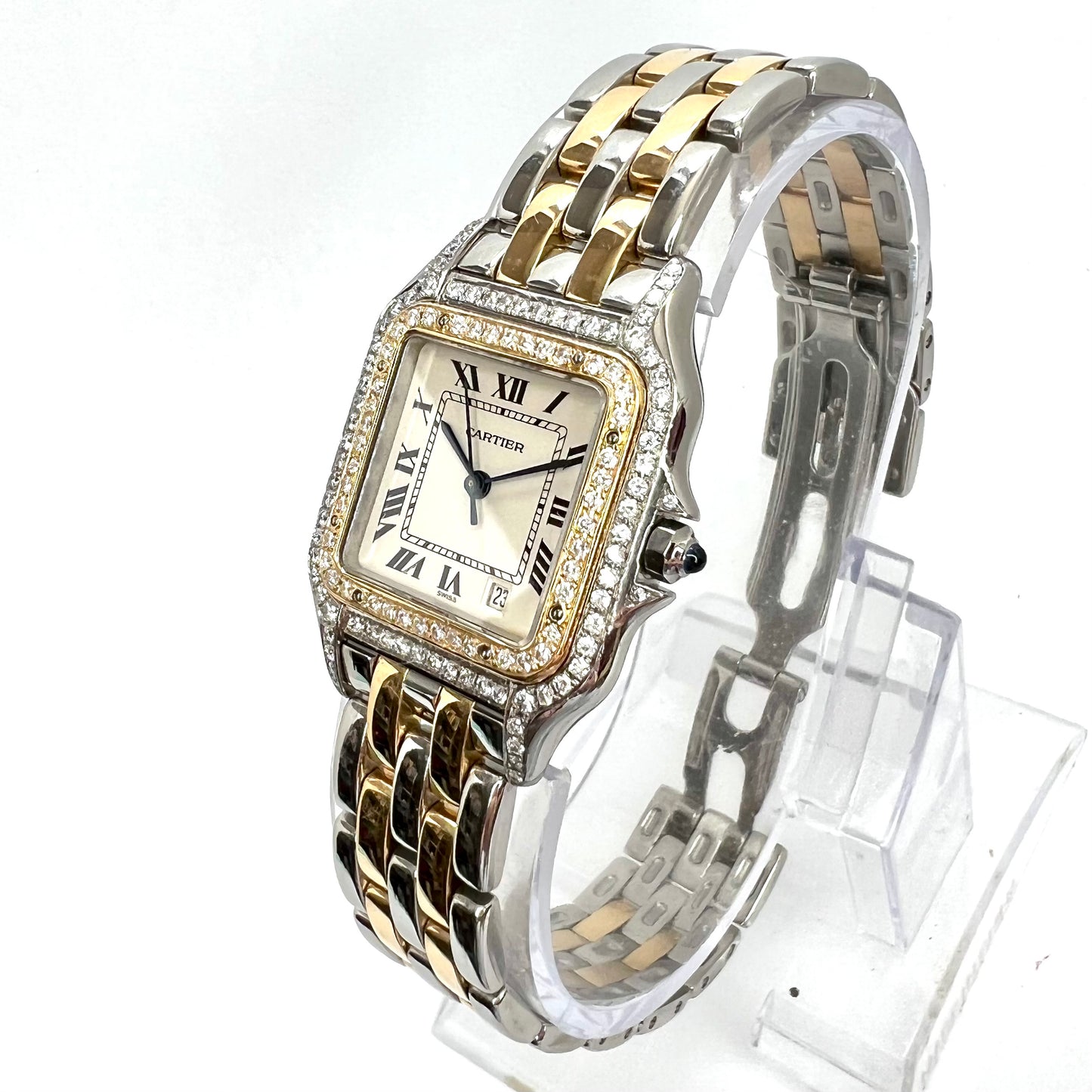 CARTIER PANTHERE Quartz 27mm 2 Row Gold 1.16TCW DIAMOND Watch