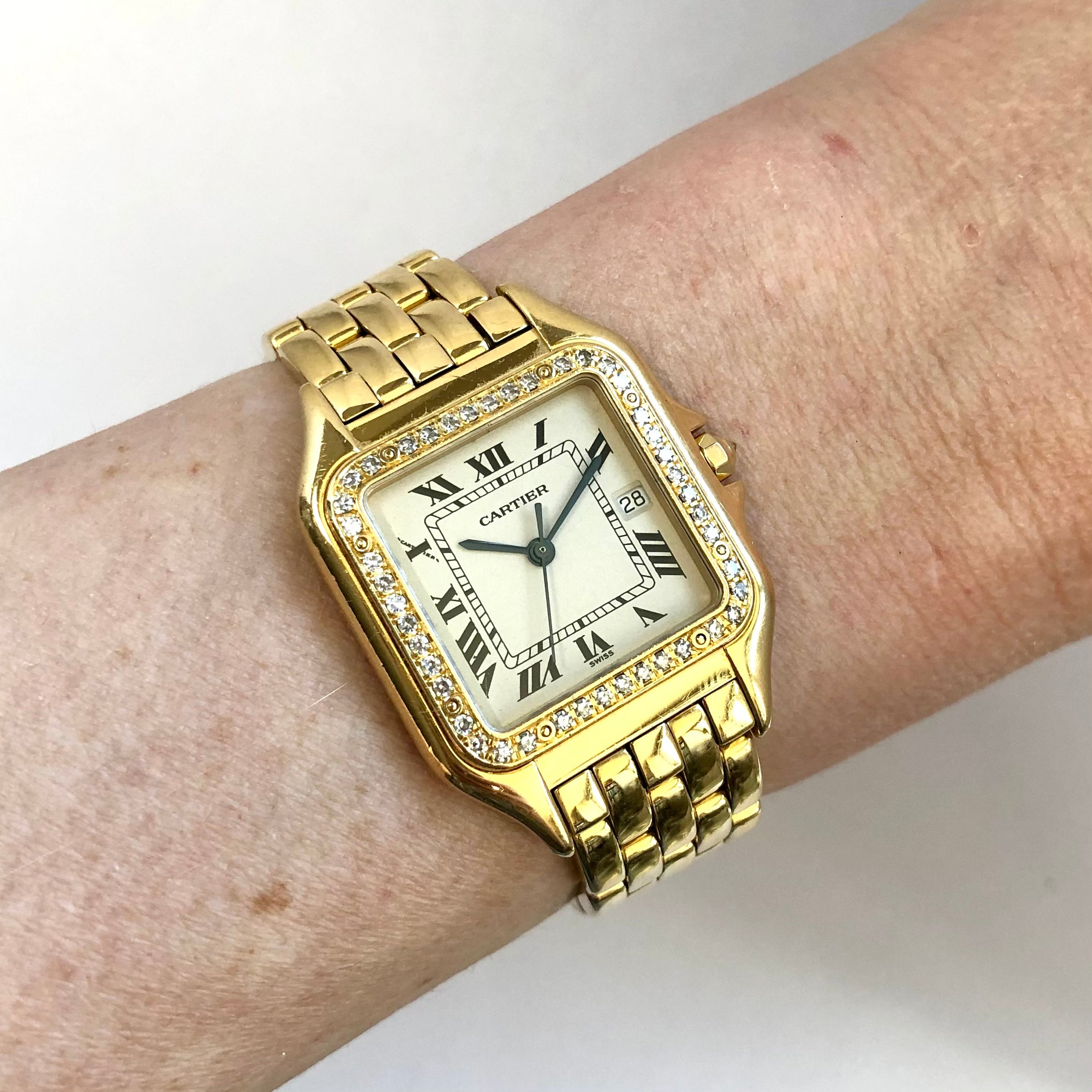 CARTIER PANTHERE 27mm 18K Yellow Gold 0.50TCW FACTORY DIAMOND