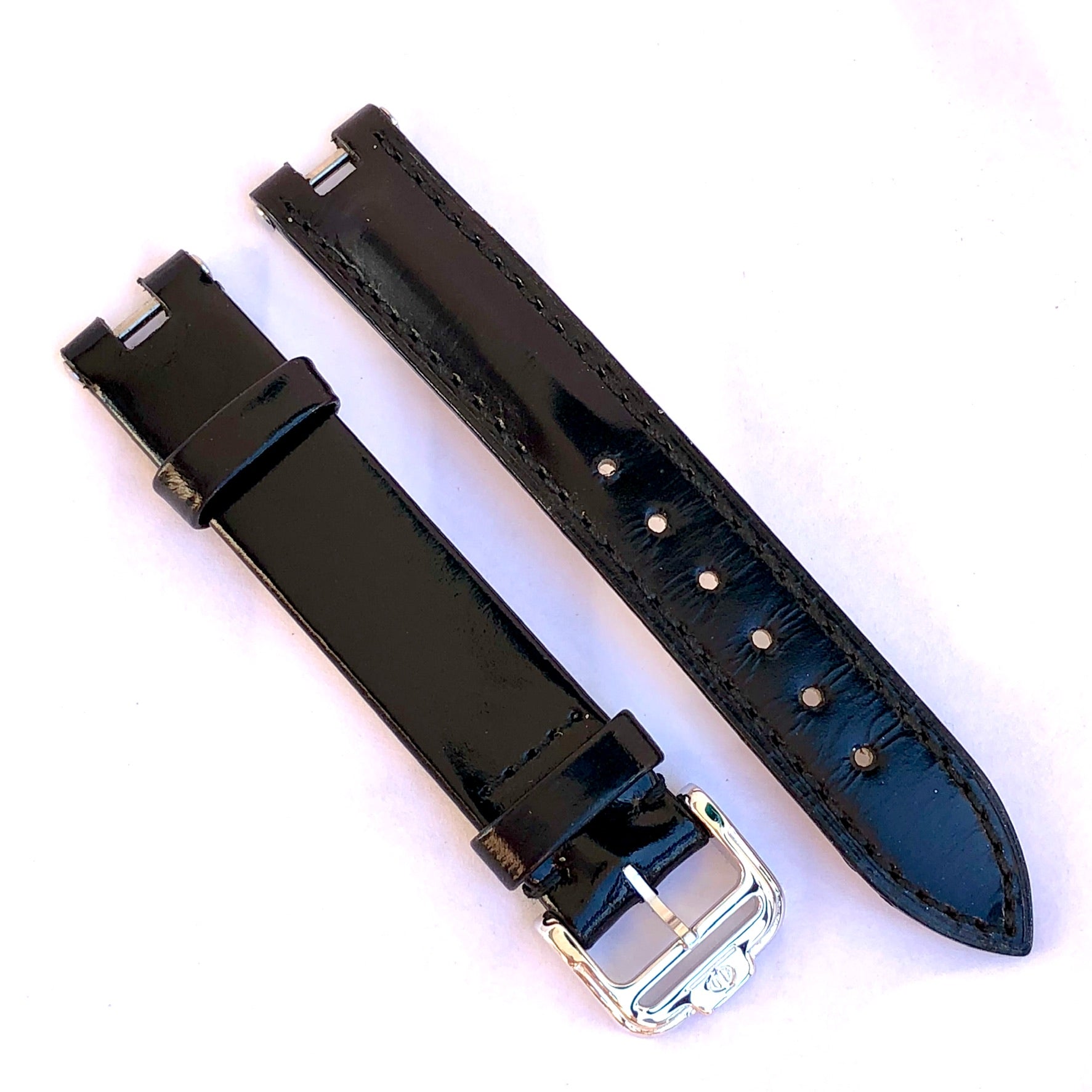 BAUME MERCIER 14mm Black Patent Leather Band Strap Original