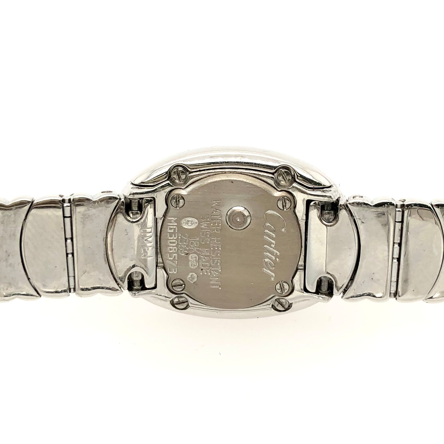 CARTIER BAIGNOIRE Mini 18mm 18K White Gold ~3.5TCW Diamond Watch