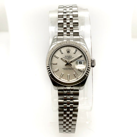 ROLEX DATEJUST Automatic 28mm 2 Tone Watch Silver Dial