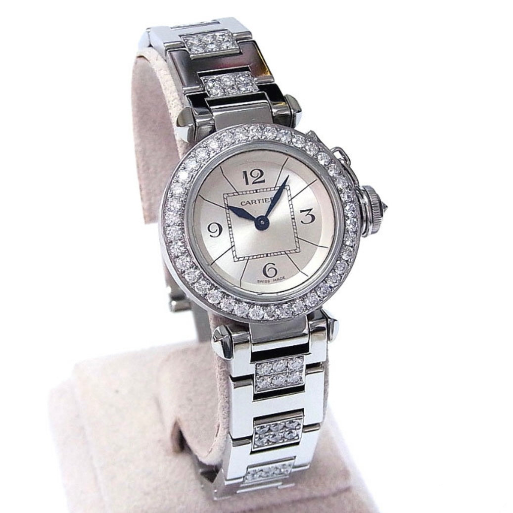 CARTIER PASHA Quartz 27mm Steel DIAMOND Watch