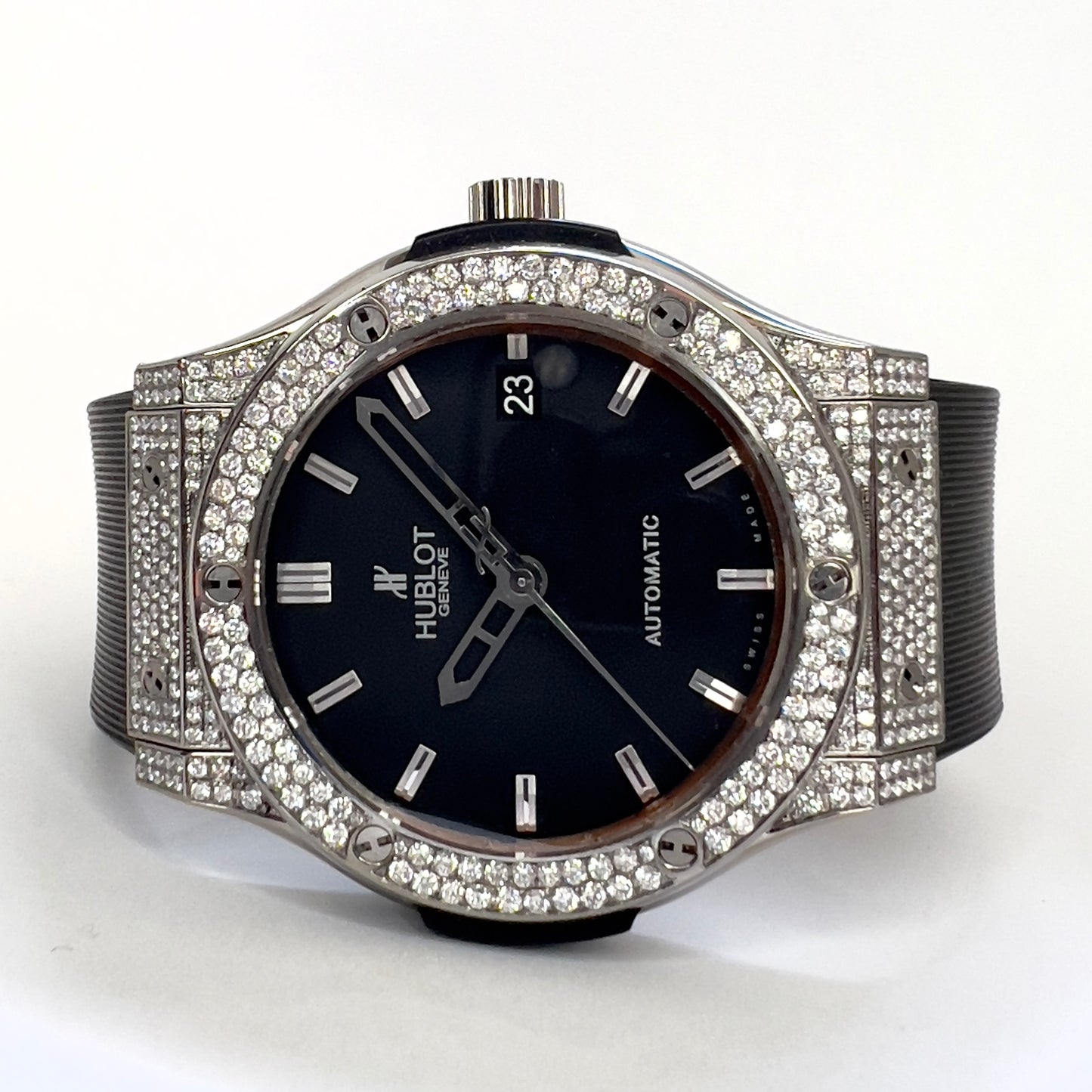 HUBLOT CLASSIC FUSION 45mm Automatic Titanium 3.36TCW Diamond Watch SKELETON Backcase