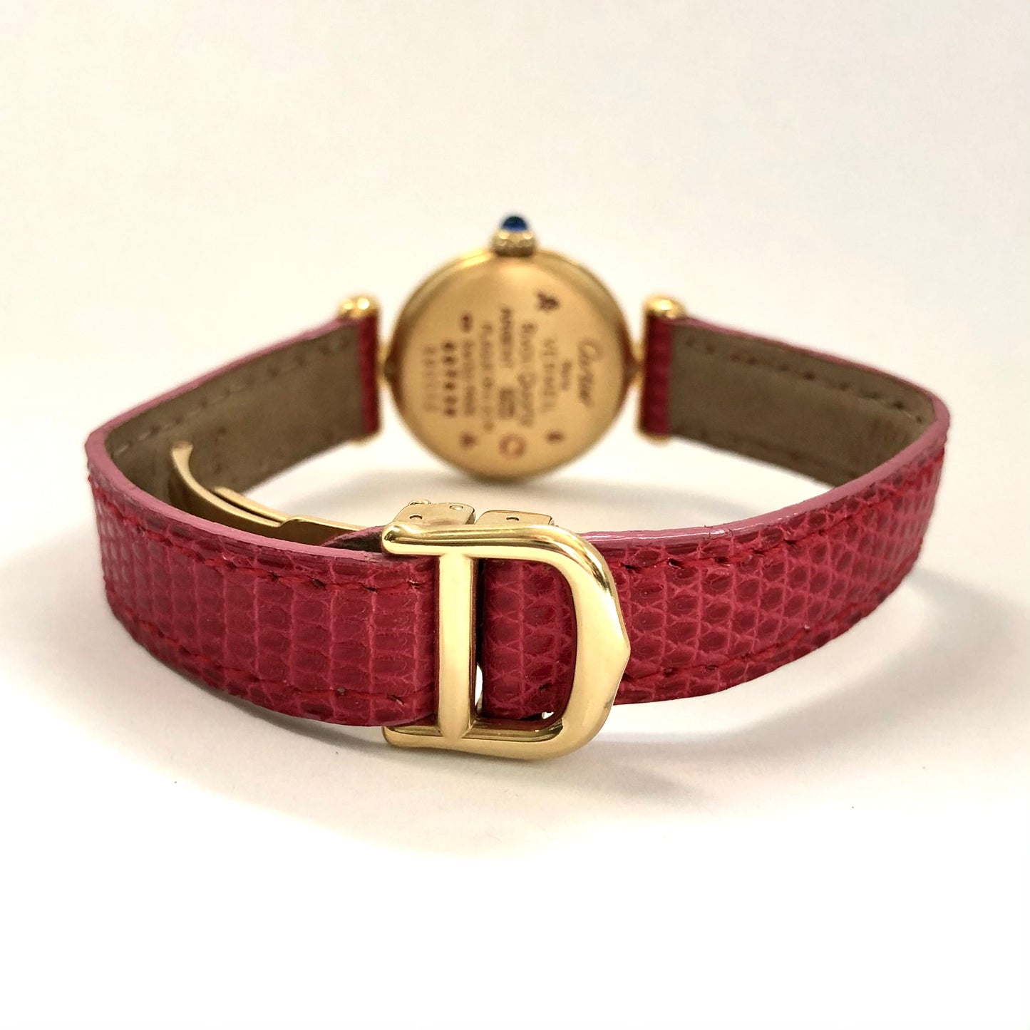 CARTIER VERMEIL COLISÈE Quartz 24mm GoldPlated Silver DIAMONDS  & Red Rubies Watch