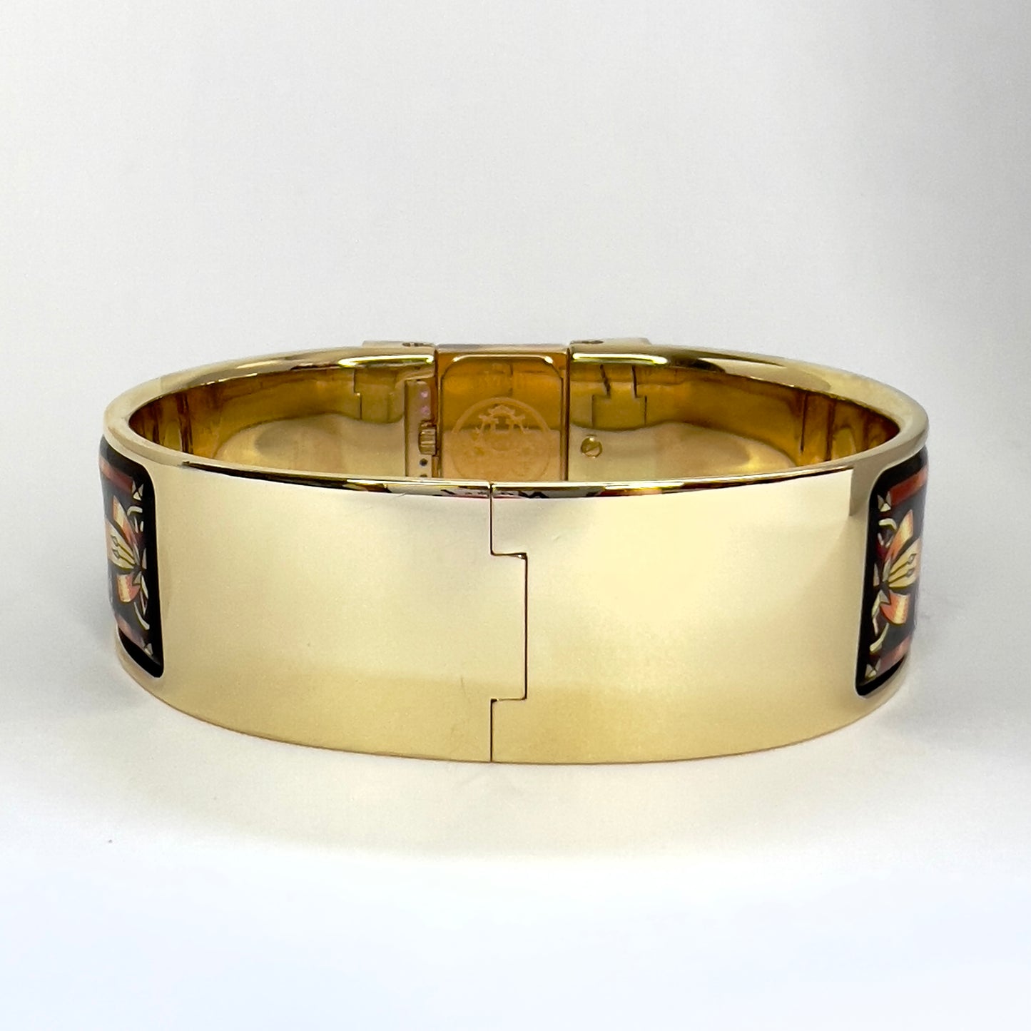HERMÈS LOQUET 18K Gold-Plated Bracelet Watch w/ Multi-Color SAPPHIRES & DIAMONDS