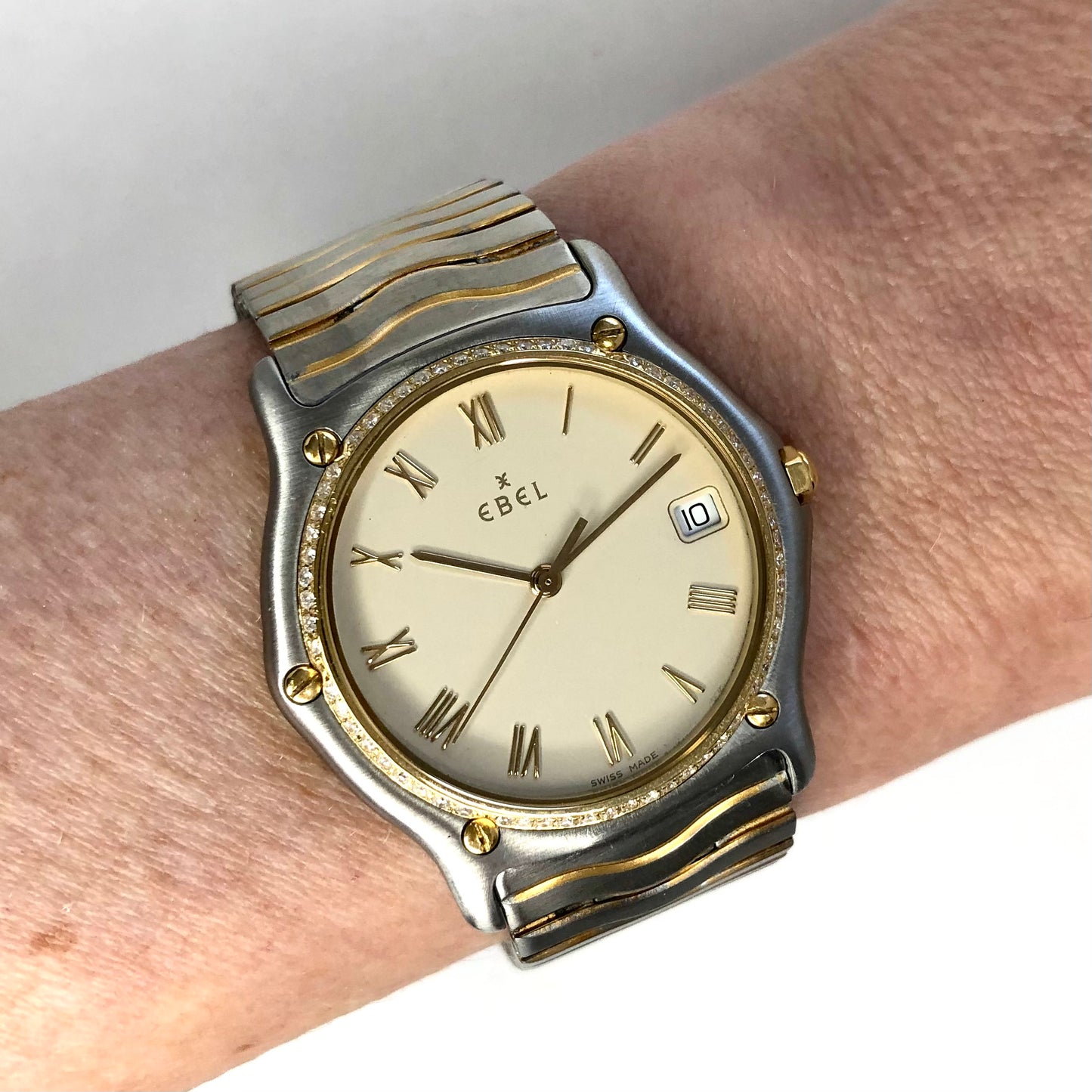EBEL WAVE Quartz 35mm 2 Tone Diamond Watch