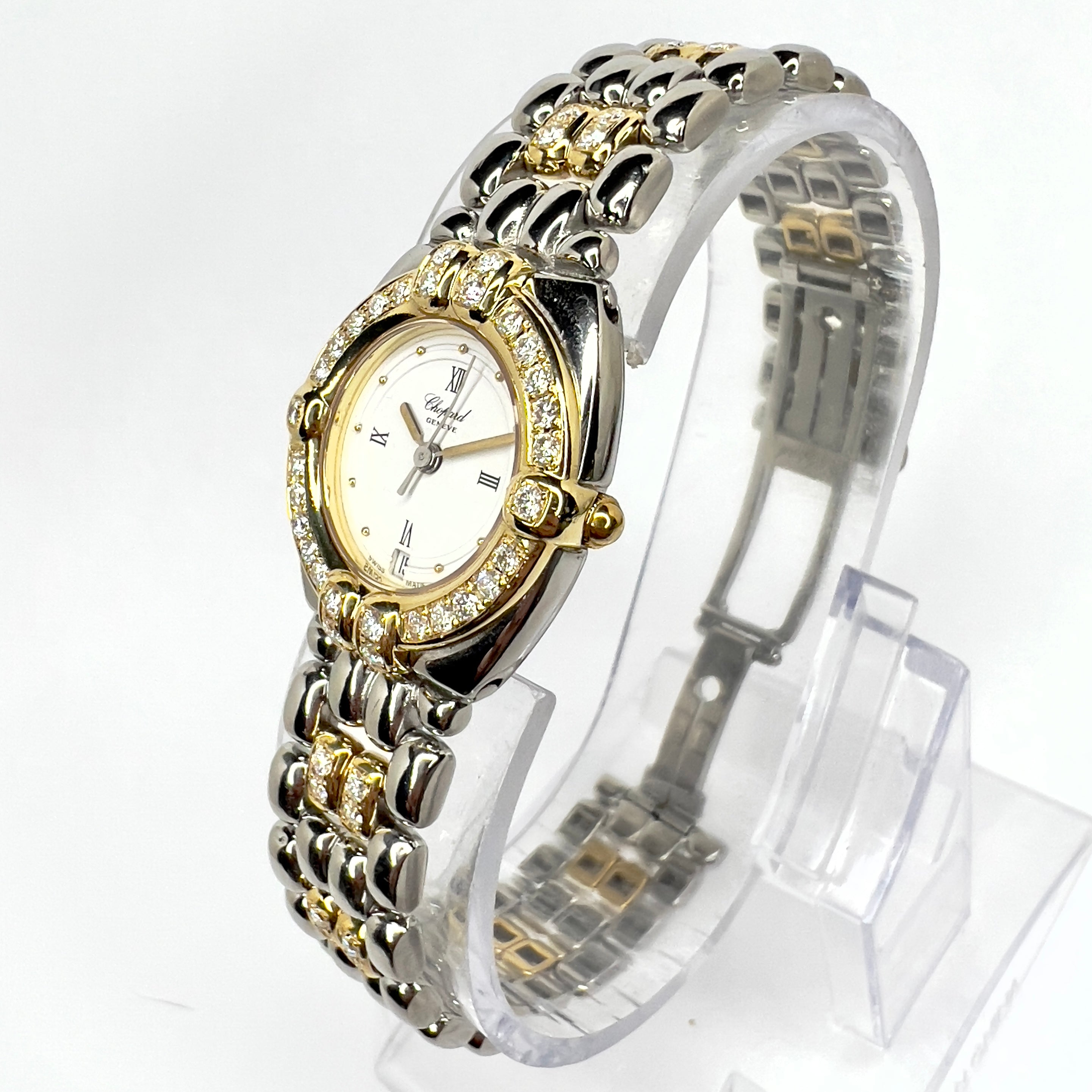 CHOPARD GSTAAD Quartz 24mm 2 Tone 1.52TCW DIAMOND Watch NATILUXIA