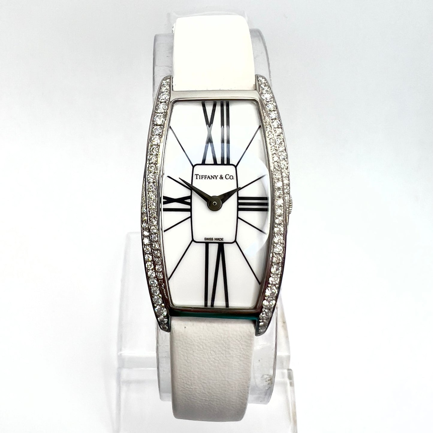 TIFFANY & CO. GEMEA Quartz 22mm Steel 0.57TCW Graduated DIAMOND Bezel Watch