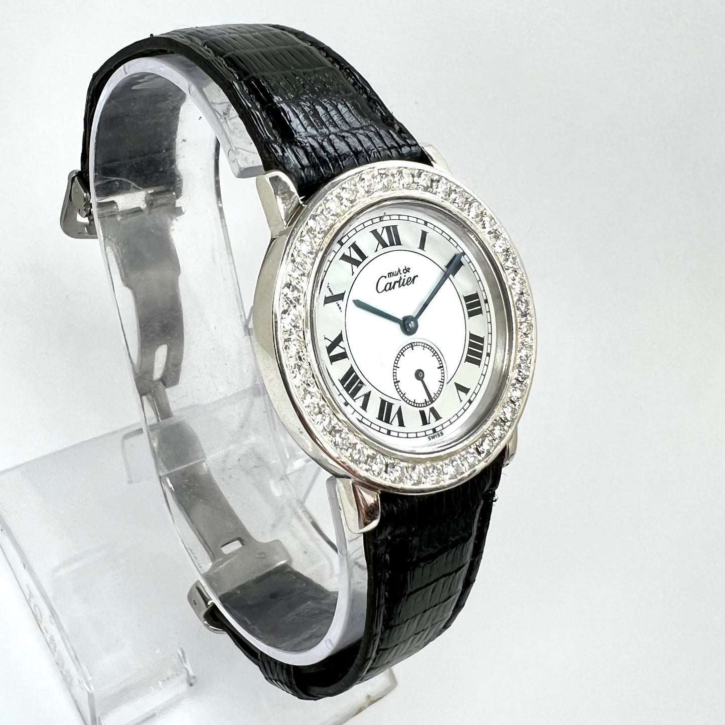 CARTIER RONDE Quartz  32mm Silver 1.33TCW DIAMOND Watch