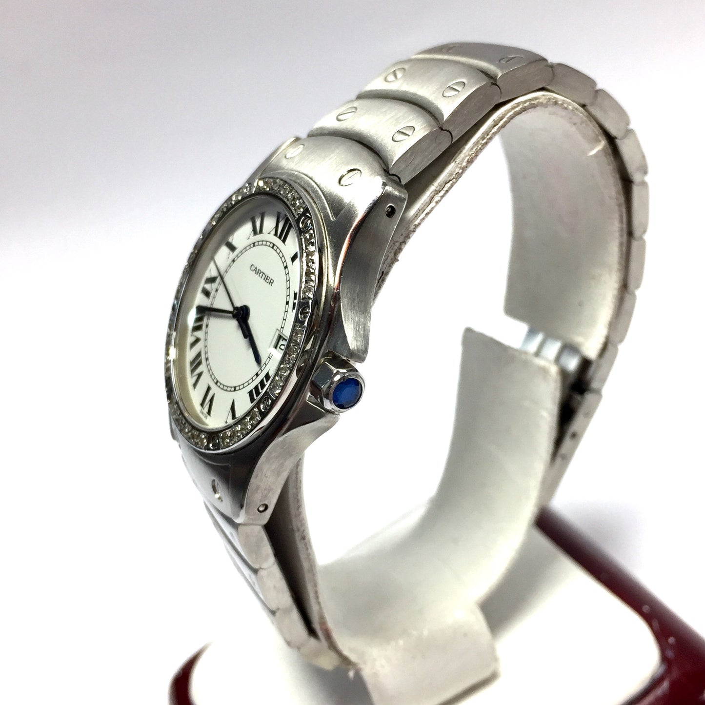 CARTIER COUGER Quartz 30mm Steel Diamond Watch