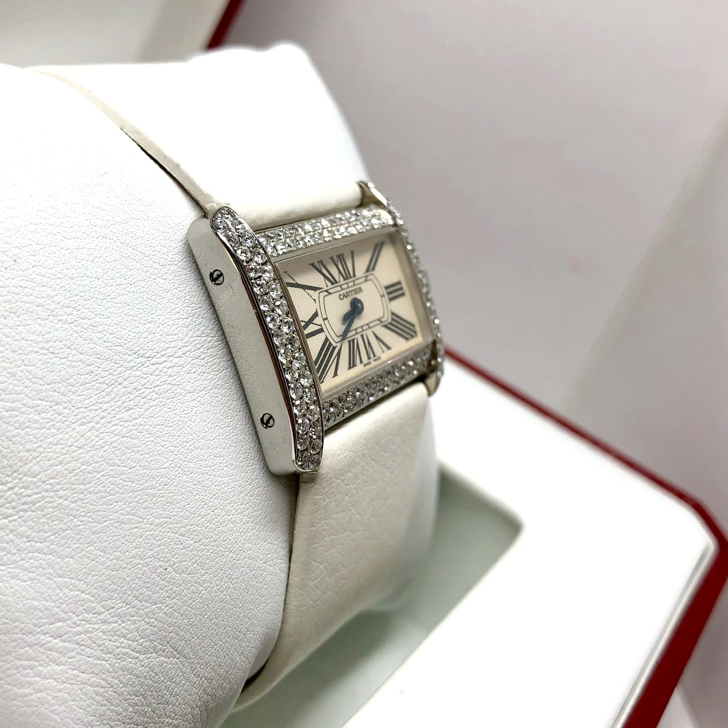 CARTIER DIVAN Quartz 31mm Steel 1.49TCW DIAMOND Watch