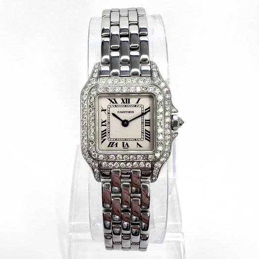 CARTIER PANTHERE 23mm Quartz Steel 0.89TCW DIAMOND Watch