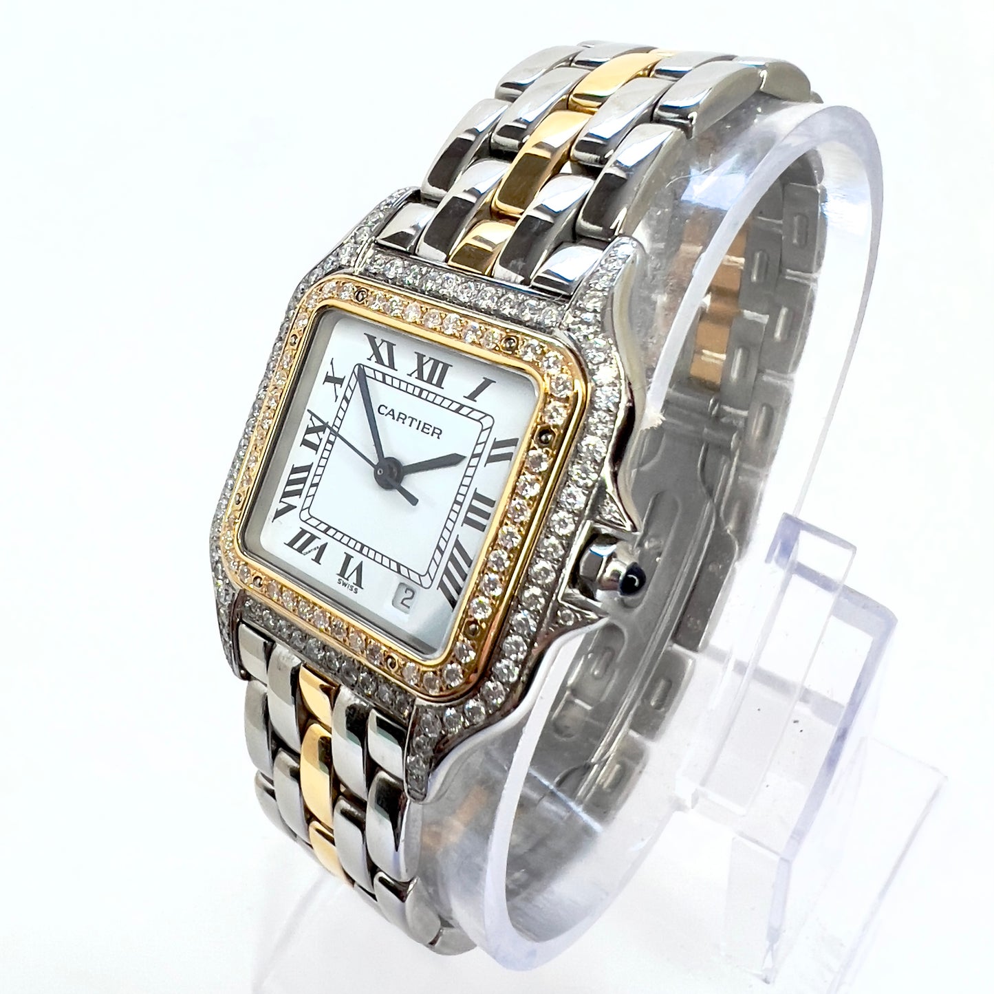 CARTIER PANTHERE Quartz 27mm 1 Row Gold ~1.16TCW DIAMOND Watch