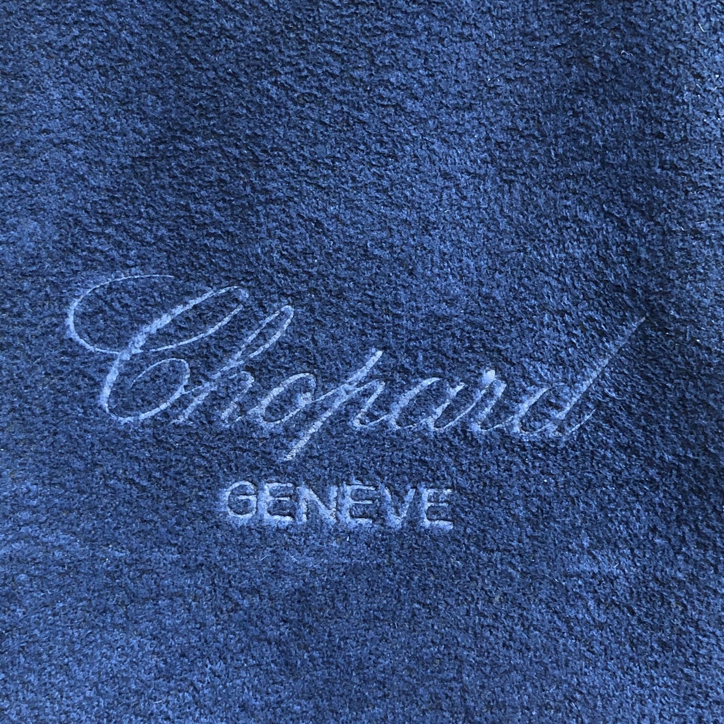 CHOPARD Blue Faux Suede Pouch 3.25 x 4.5 inches