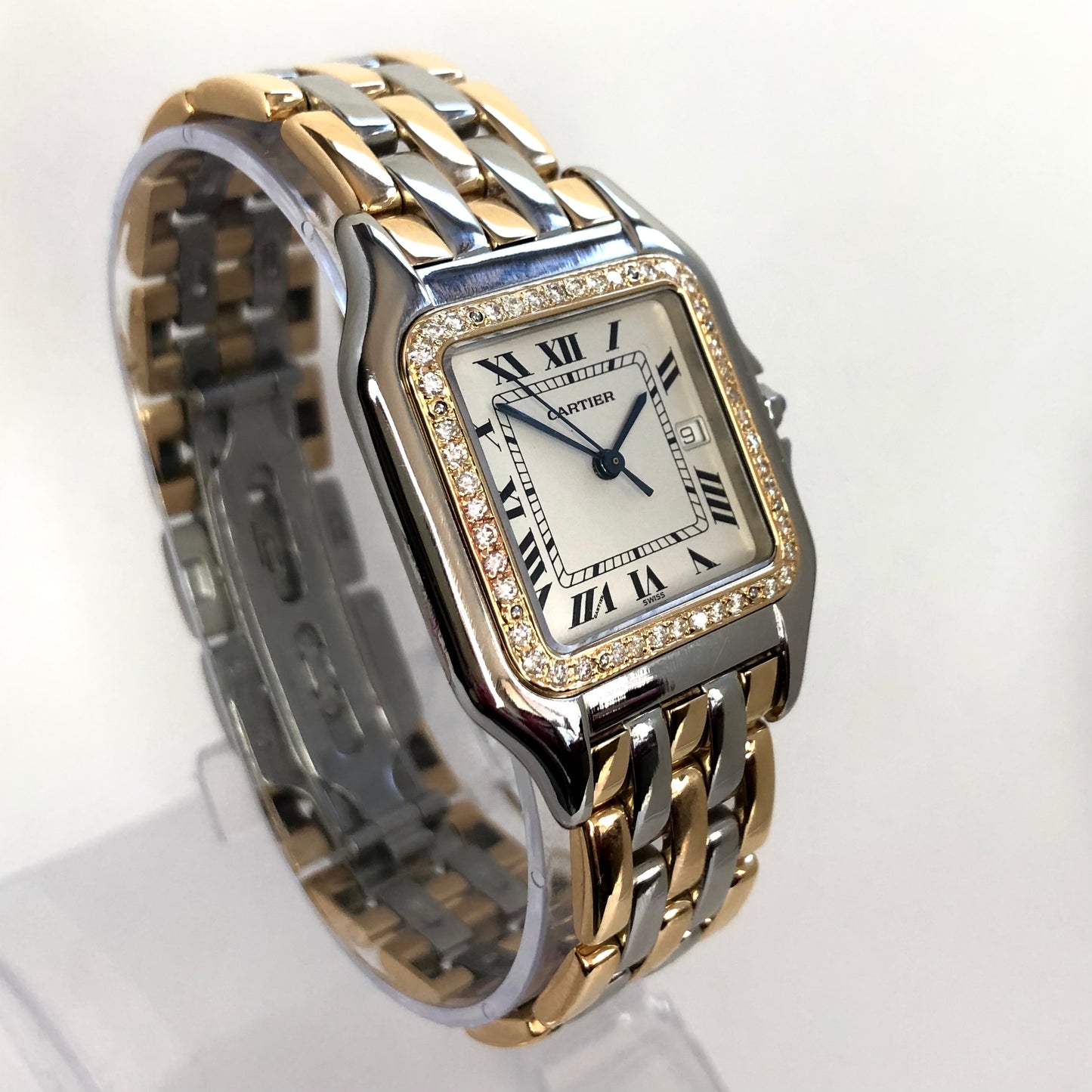 CARTIER PANTHERE 29mm 3 Row Gold 0.55TCW DIAMOND Watch