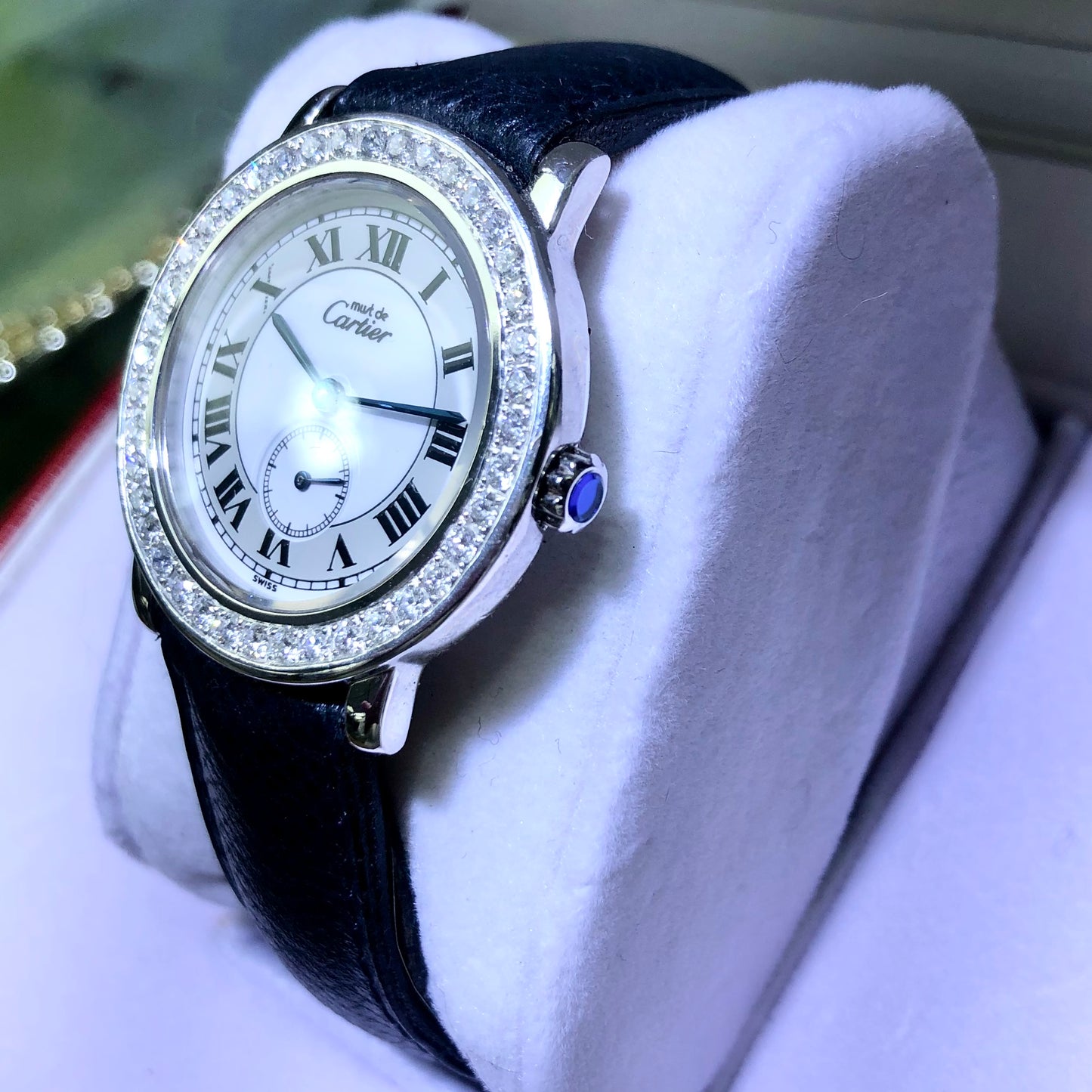 CARTIER RONDE 32mm Quartz Silver 1.33TCW DIAMOND Watch